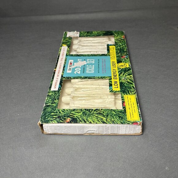 Lot Vintage Icicle Light Covers White Clear Plastic Snap On String Lights New - Picture 6 of 13